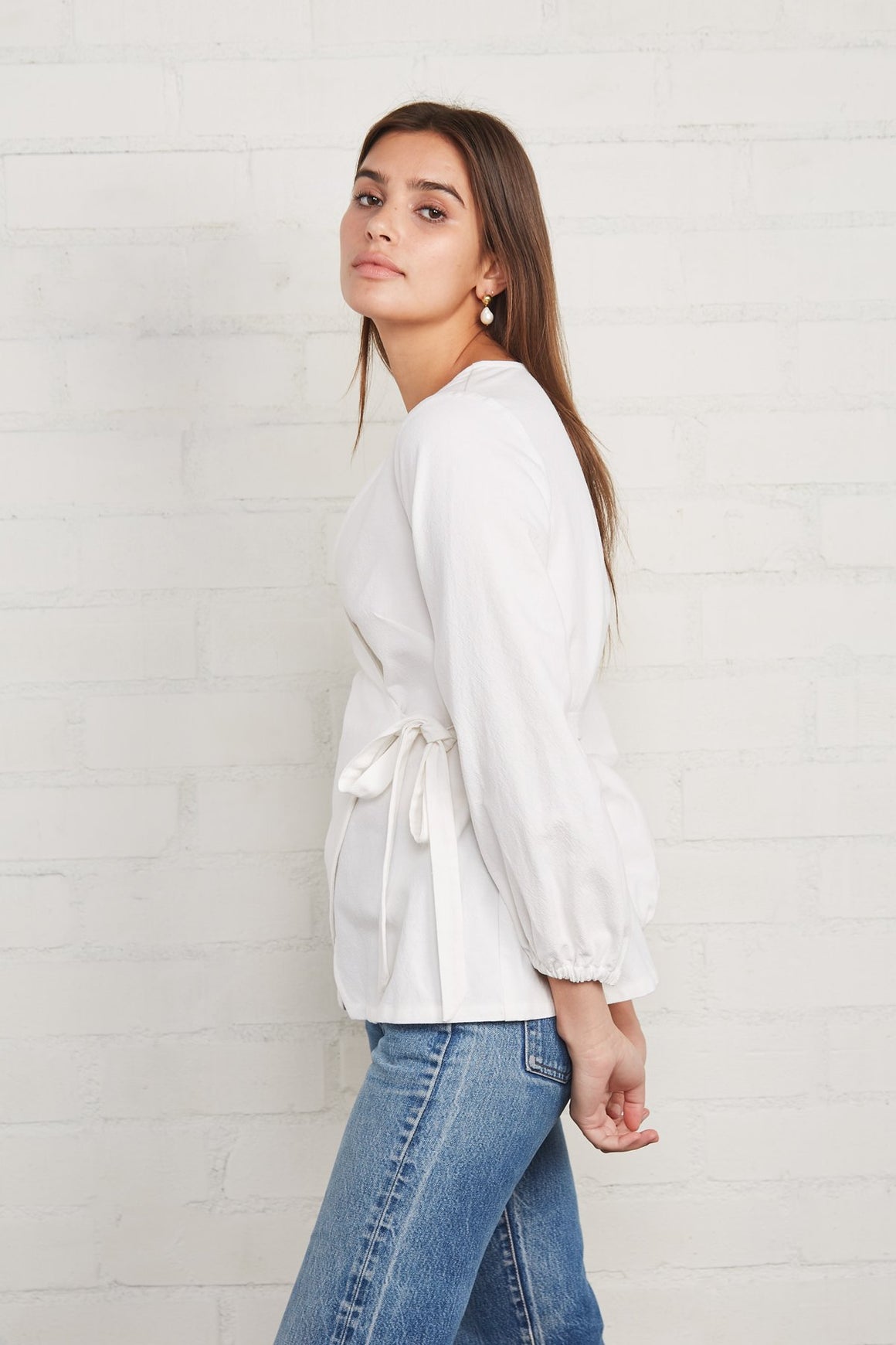 Winter Linen Canvas Otis Wrap Top