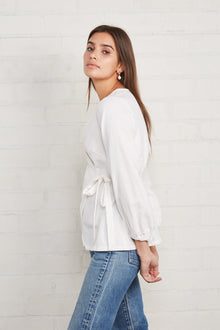 Winter Linen Canvas Otis Wrap Top