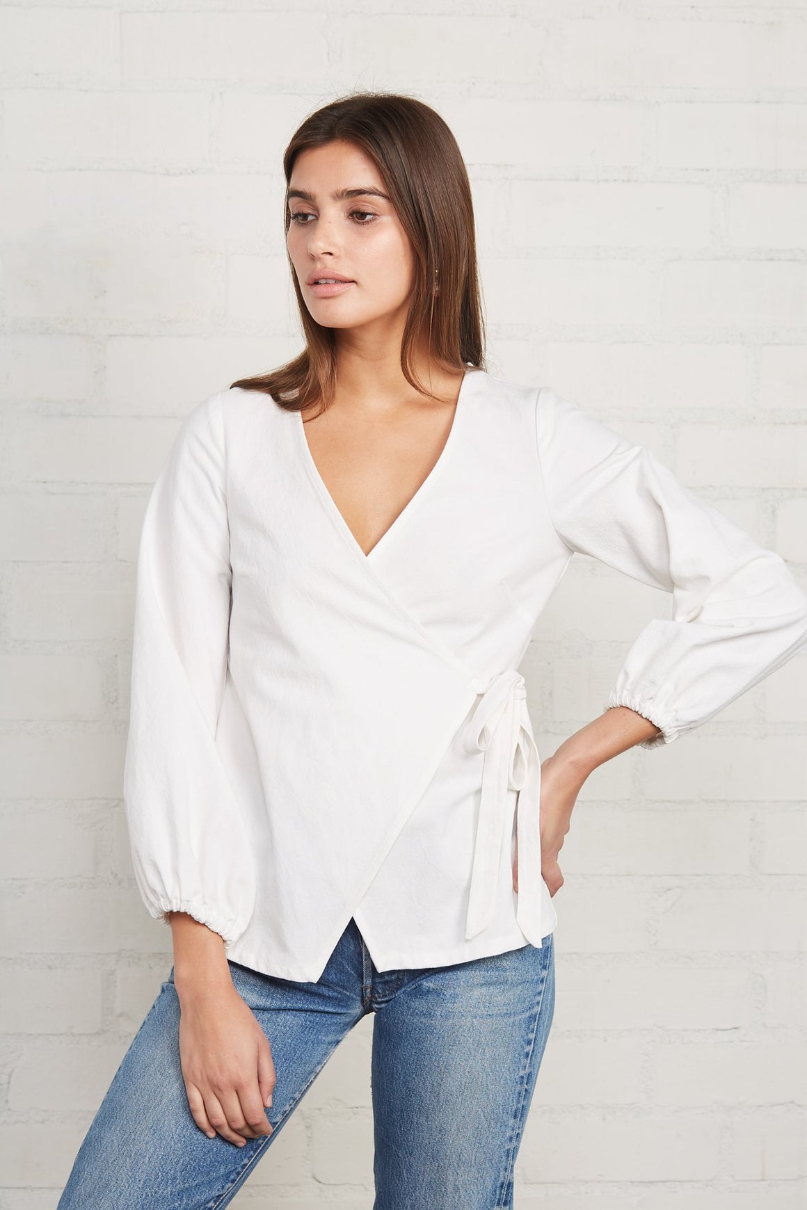 Winter Linen Canvas Otis Wrap Top