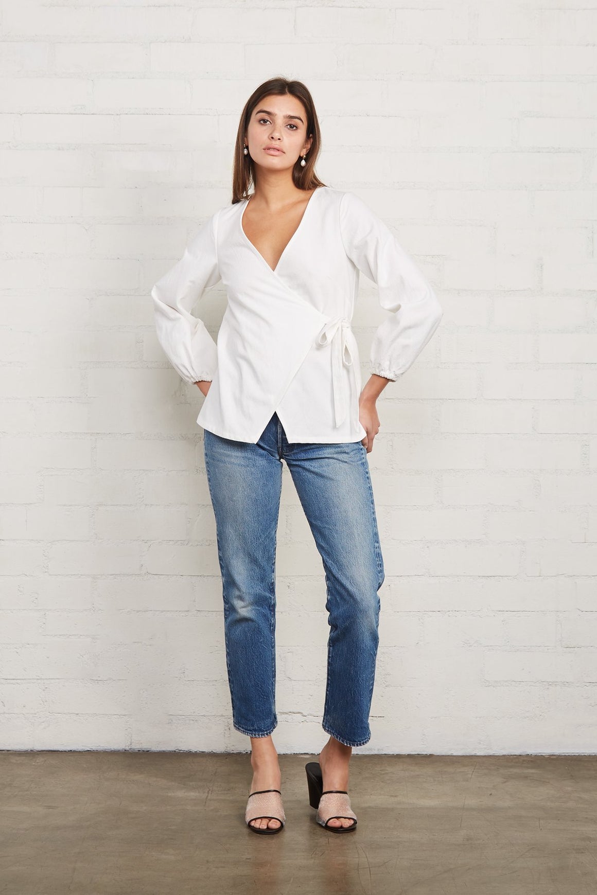 Winter Linen Canvas Otis Wrap Top